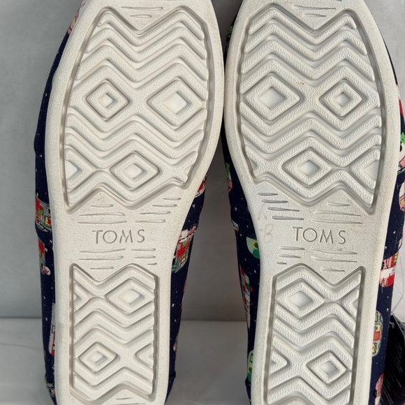 Toms Alpargata Paper Source Holiday Camper Christmas Ortholite Blue Shoes 7.5 - Picture 12 of 15